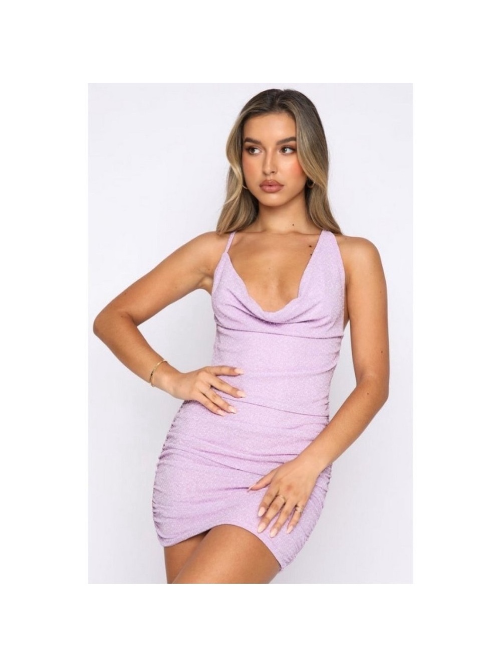 White Fox Barbie Girl Mini Dress Lilac Size Medium Glitter Party Homecoming Prom